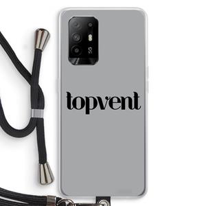 CaseCompany Topvent Grijs Zwart: Oppo A94 5G Transparant Hoesje met koord