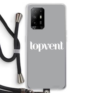CaseCompany Topvent Grijs Wit: Oppo A94 5G Transparant Hoesje met koord