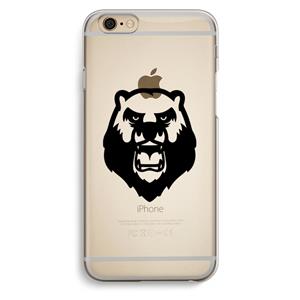 CaseCompany Angry Bear (black): iPhone 6 / 6S Transparant Hoesje