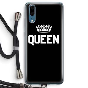 CaseCompany Queen zwart: Huawei P20 Transparant Hoesje met koord