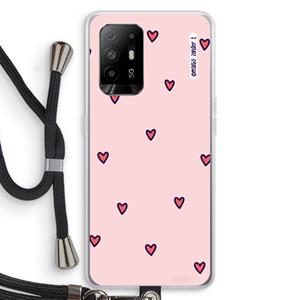 CaseCompany Hartjes: Oppo A94 5G Transparant Hoesje met koord