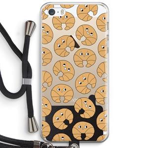 CaseCompany Croissant: iPhone 5 / 5S / SE Transparant Hoesje met koord