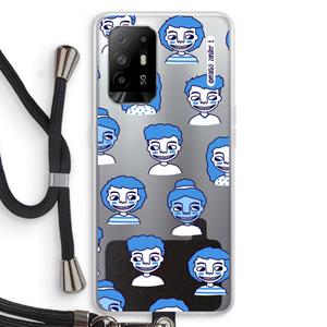 CaseCompany Gezichtjes: Oppo A94 5G Transparant Hoesje met koord