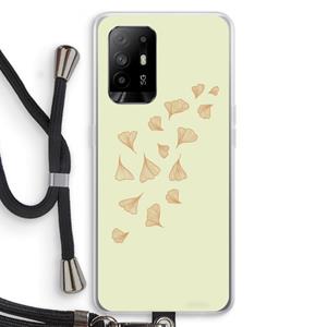 CaseCompany Falling Leaves: Oppo A94 5G Transparant Hoesje met koord
