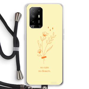 CaseCompany No rain no flowers: Oppo A94 5G Transparant Hoesje met koord