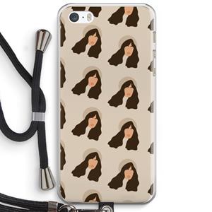 CaseCompany Bonjour mon amour: iPhone 5 / 5S / SE Transparant Hoesje met koord