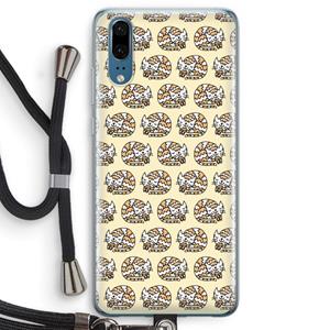 CaseCompany Slapende poes: Huawei P20 Transparant Hoesje met koord