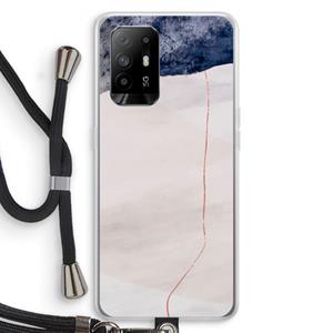 CaseCompany Stone White: Oppo A94 5G Transparant Hoesje met koord