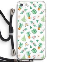 CaseCompany Ananas bladeren: iPhone 5 / 5S / SE Transparant Hoesje met koord