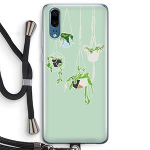 CaseCompany Hang In There: Huawei P20 Transparant Hoesje met koord