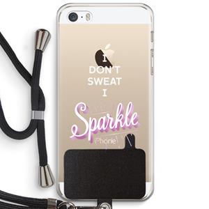 CaseCompany Sparkle quote: iPhone 5 / 5S / SE Transparant Hoesje met koord