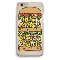 CaseCompany Big Macs Bigger Dreams: iPhone 6 / 6S Transparant Hoesje