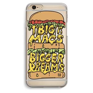 CaseCompany Big Macs Bigger Dreams: iPhone 6 / 6S Transparant Hoesje