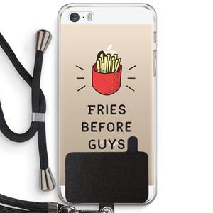 CaseCompany Fries before guys: iPhone 5 / 5S / SE Transparant Hoesje met koord