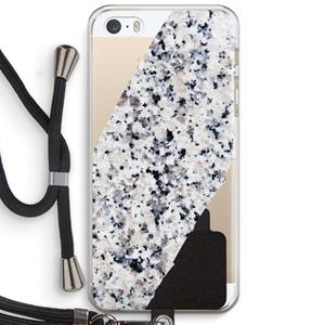CaseCompany Gespikkelde marmer: iPhone 5 / 5S / SE Transparant Hoesje met koord