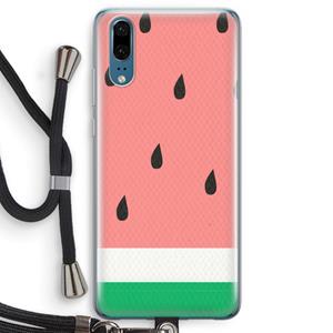 CaseCompany Watermeloen: Huawei P20 Transparant Hoesje met koord