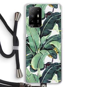 CaseCompany Bananenbladeren: Oppo A95 5G Transparant Hoesje met koord