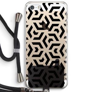 CaseCompany Crazy pattern: iPhone 5 / 5S / SE Transparant Hoesje met koord