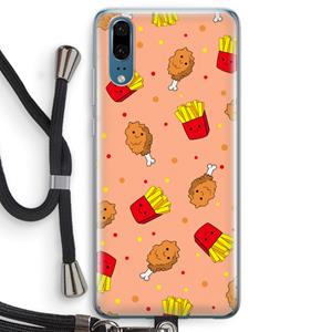 CaseCompany Chicken 'n Fries: Huawei P20 Transparant Hoesje met koord