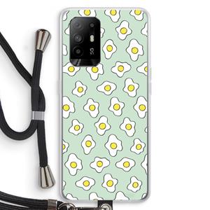 CaseCompany Spiegeleitjes: Oppo A95 5G Transparant Hoesje met koord