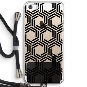 CaseCompany Geometrisch patroon: iPhone 5 / 5S / SE Transparant Hoesje met koord