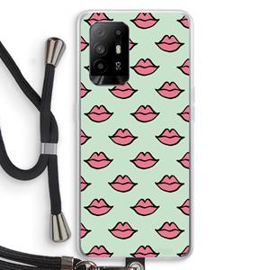 CaseCompany Lipjes: Oppo A95 5G Transparant Hoesje met koord
