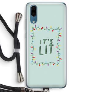 CaseCompany It's Lit: Huawei P20 Transparant Hoesje met koord