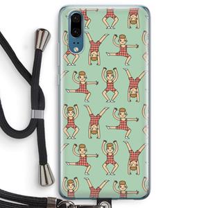 CaseCompany Gymboys: Huawei P20 Transparant Hoesje met koord
