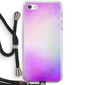 CaseCompany Clouds pastel: iPhone 5 / 5S / SE Transparant Hoesje met koord