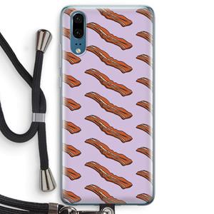 CaseCompany Bacon to my eggs #2: Huawei P20 Transparant Hoesje met koord
