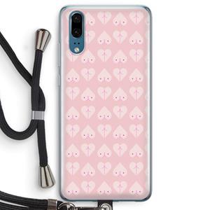 CaseCompany Ass 'n Titties: Huawei P20 Transparant Hoesje met koord