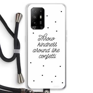 CaseCompany Confetti: Oppo A95 5G Transparant Hoesje met koord