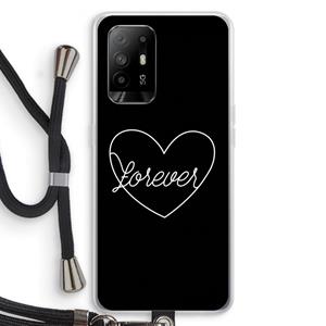 CaseCompany Forever heart black: Oppo A95 5G Transparant Hoesje met koord