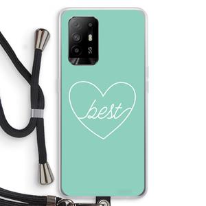 CaseCompany Best heart pastel: Oppo A95 5G Transparant Hoesje met koord