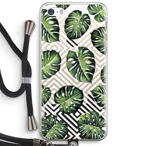 CaseCompany Geometrische jungle: iPhone 5 / 5S / SE Transparant Hoesje met koord