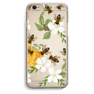 CaseCompany No flowers without bees: iPhone 6 / 6S Transparant Hoesje