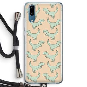 CaseCompany Dinos: Huawei P20 Transparant Hoesje met koord