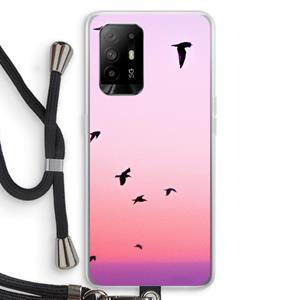 CaseCompany Fly away: Oppo A95 5G Transparant Hoesje met koord