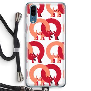 CaseCompany Dogs: Huawei P20 Transparant Hoesje met koord