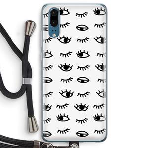 CaseCompany Eye pattern #2: Huawei P20 Transparant Hoesje met koord
