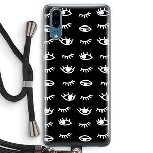 CaseCompany Eye pattern #3: Huawei P20 Transparant Hoesje met koord