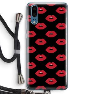 CaseCompany Lips: Huawei P20 Transparant Hoesje met koord