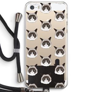 CaseCompany It's a Purrr Case: iPhone 5 / 5S / SE Transparant Hoesje met koord