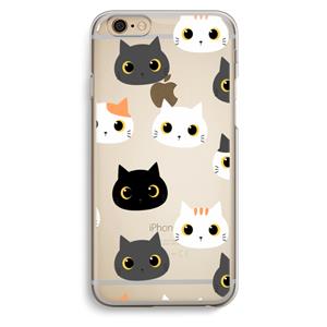 CaseCompany Katten: iPhone 6 / 6S Transparant Hoesje
