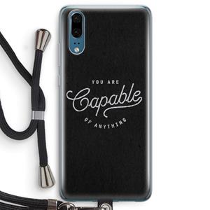 CaseCompany Capable: Huawei P20 Transparant Hoesje met koord