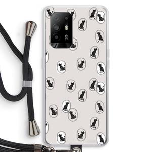 CaseCompany Miauw: Oppo A95 5G Transparant Hoesje met koord