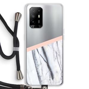 CaseCompany A touch of peach: Oppo A95 5G Transparant Hoesje met koord
