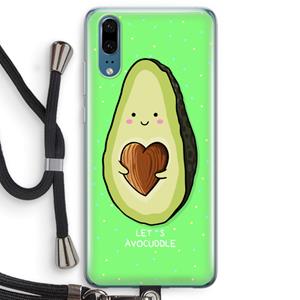 CaseCompany Avocuddle: Huawei P20 Transparant Hoesje met koord