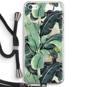 CaseCompany Bananenbladeren: iPhone 5 / 5S / SE Transparant Hoesje met koord