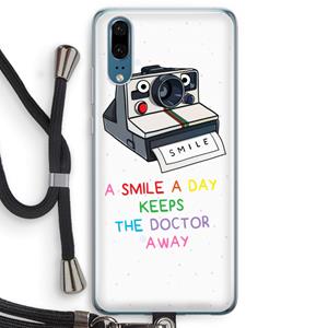CaseCompany Smile: Huawei P20 Transparant Hoesje met koord